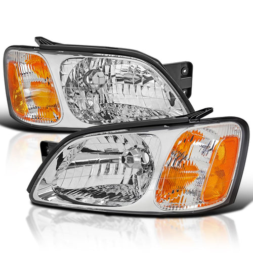 Chrome Headlights SPEC-D TUNING Compatible with 2000-2004 Subaru Legacy, Left + Right Pair Headlamps Assembly