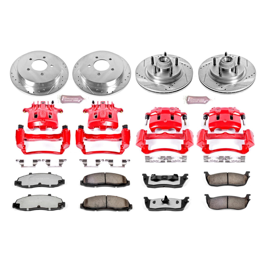 Power Stop Z36 KC1915-36 Front & Rear Truck and Tow Brake Kit with Calipers For Ford F-150 2000-2003, Ford F-150 Heritage 2004, Lincoln Blackwood 2002 [Model Specific]