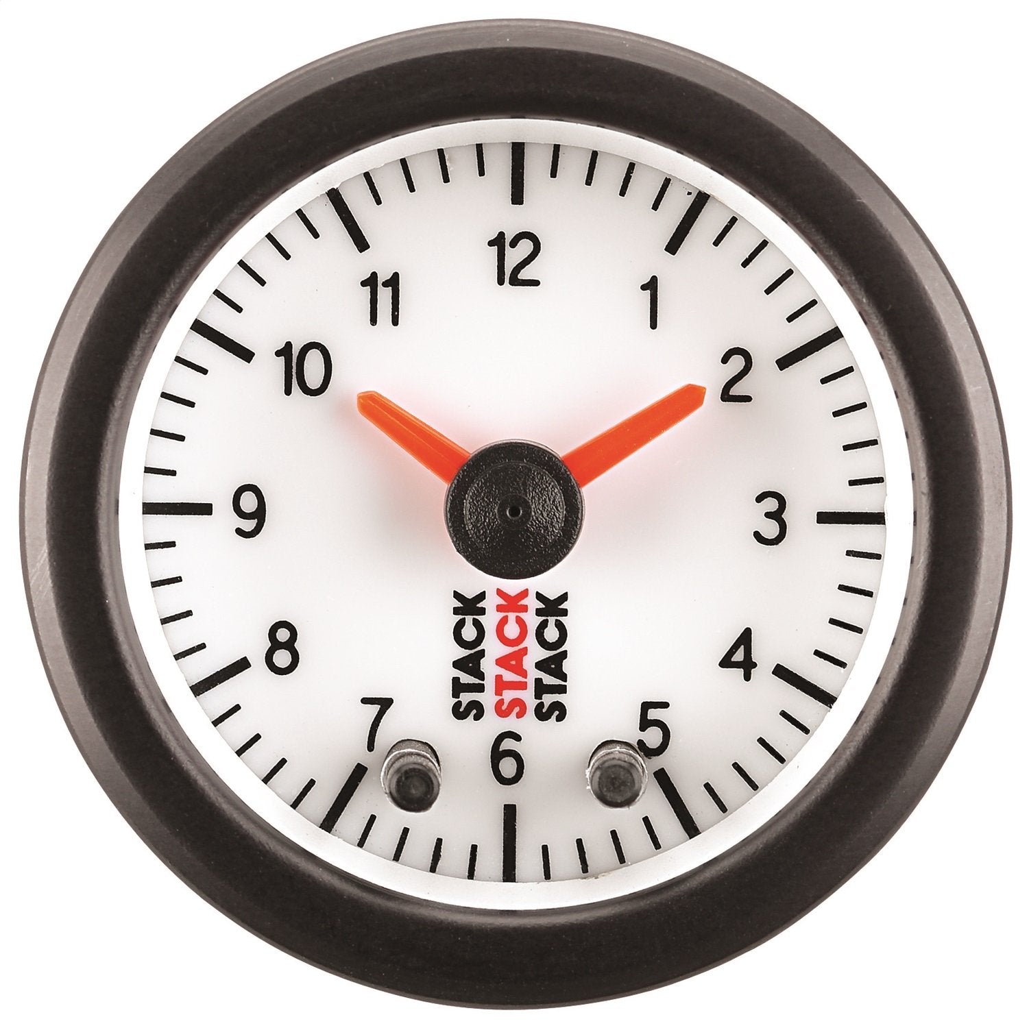 Stack Autometer Analog Clock Gauge - White