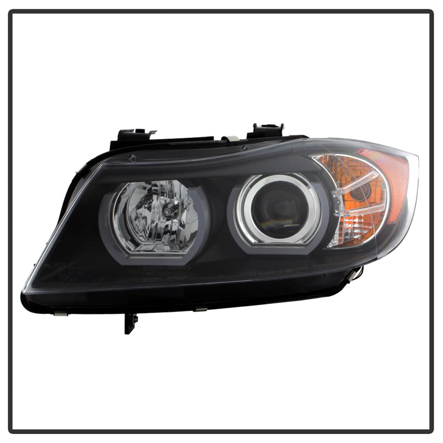 BMW E90 3-Series 06-08 4DR Spyder 5083852 Version 2 Projector Headlights - HID model Non AFS Only (Not compatible with Halogen model and HID model With AFS) - Light Bar DRL - Black