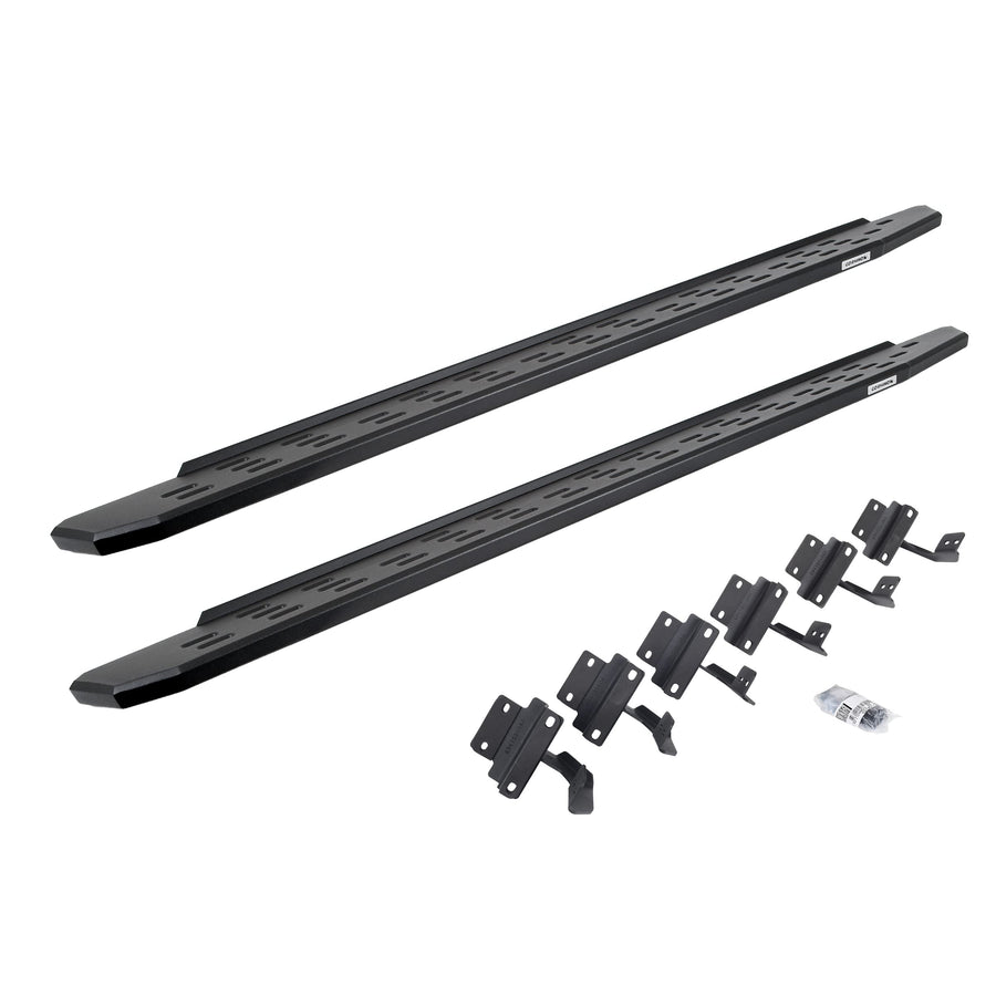 Go Rhino Running Boards & Brackets RB30 | Galvanized Steel, Textured Black | 69615587PC | Fits 2015-2024 Ford F-150 Super Crew; 2017-2024 Ford F-150 Raptor Super Crew & Others (See Description)