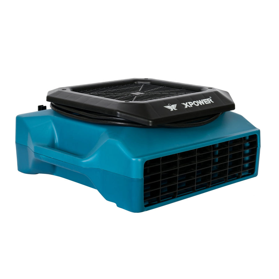 1/3HP XPOWER PL-700A 1050 CFM Air Mover – Sealed Motor Low Profile Carpet Dryer – Air Blower Build-In GFCI Power Outlets & Hour Meter Dryer Floor Fan