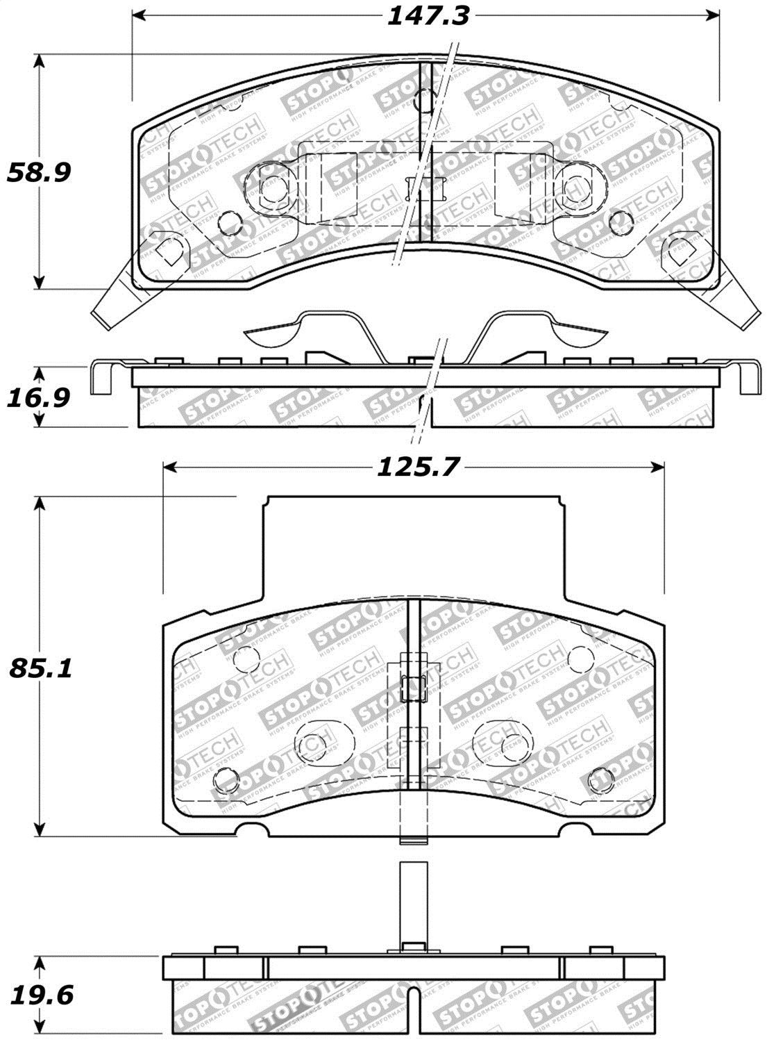 Sport Brake Pads StopTech 309.04590 with Shims and Hardware