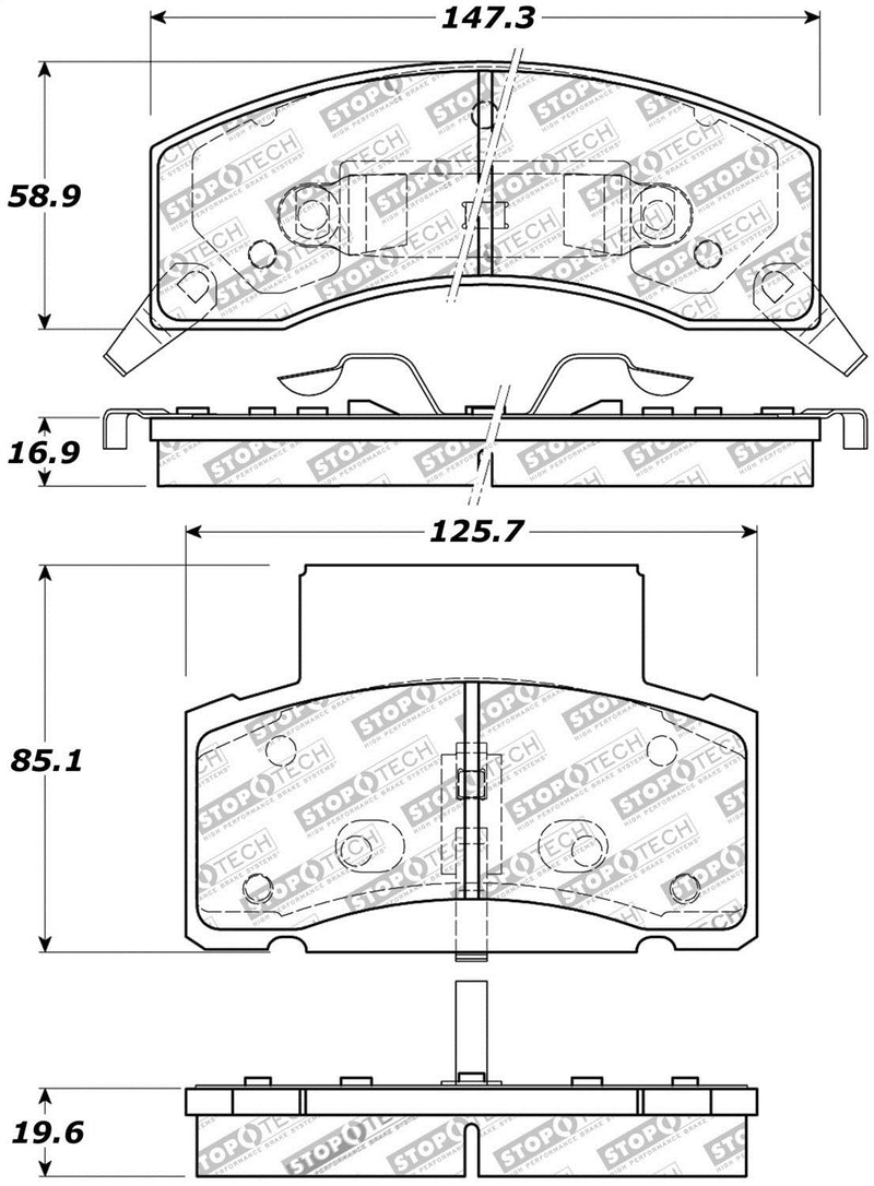 Sport Brake Pads StopTech 309.04590 with Shims and Hardware