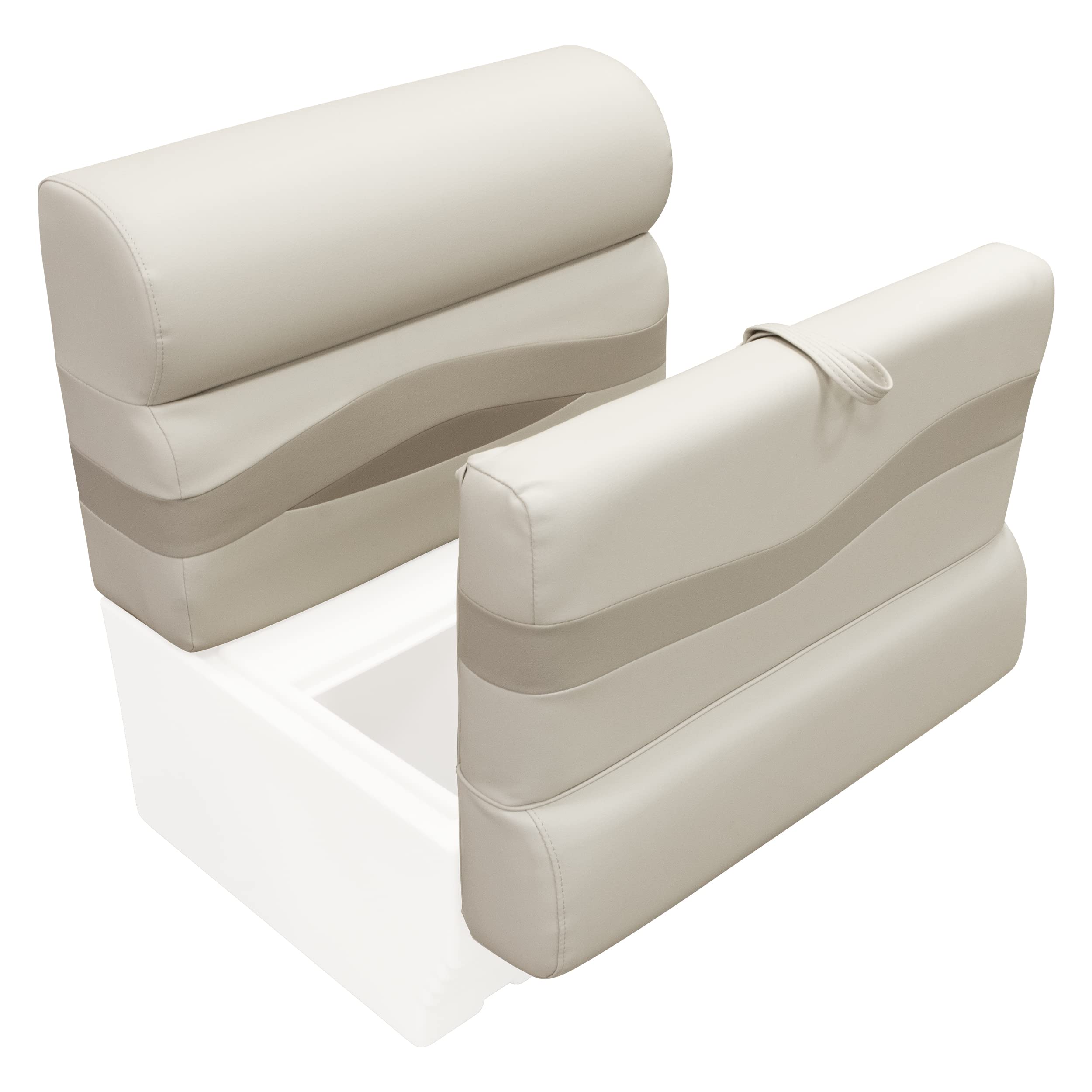 Wise Premier Series BM1143-1066 Pontoon 27" Bench Seat Cushion Set, Stone/Mocha Java/Khaki