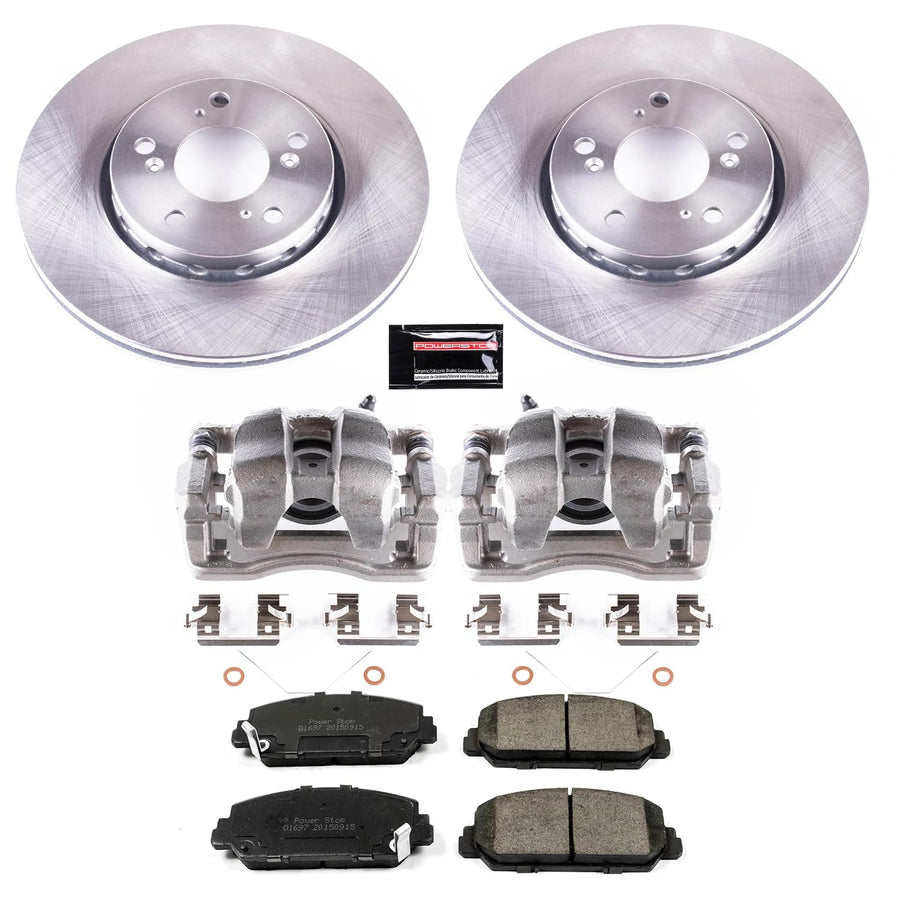 Power Stop KCOE6955 Brake Caliper Kit Replacement Front - Brake Pads, Brake Rotor & Calipers For Acura RLX 2014-2020 [Model Specific]