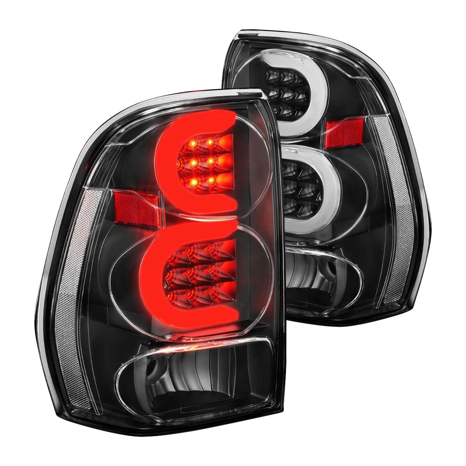 2002-2009 Chevrolet Trailblazer ANZO LED Tail Lights w/Light Bar Black Housing Clear Lens