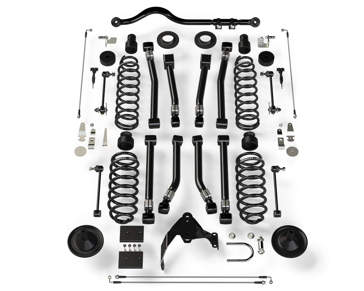 TeraFlex 4” Lift Suspension System JK 2-Door w/ 8 Alpine Flexarms & Track Bar - No Shocks