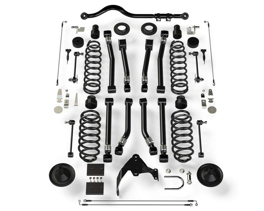 TeraFlex 4” Lift Suspension System JK 2-Door w/ 8 Alpine Flexarms & Track Bar - No Shocks