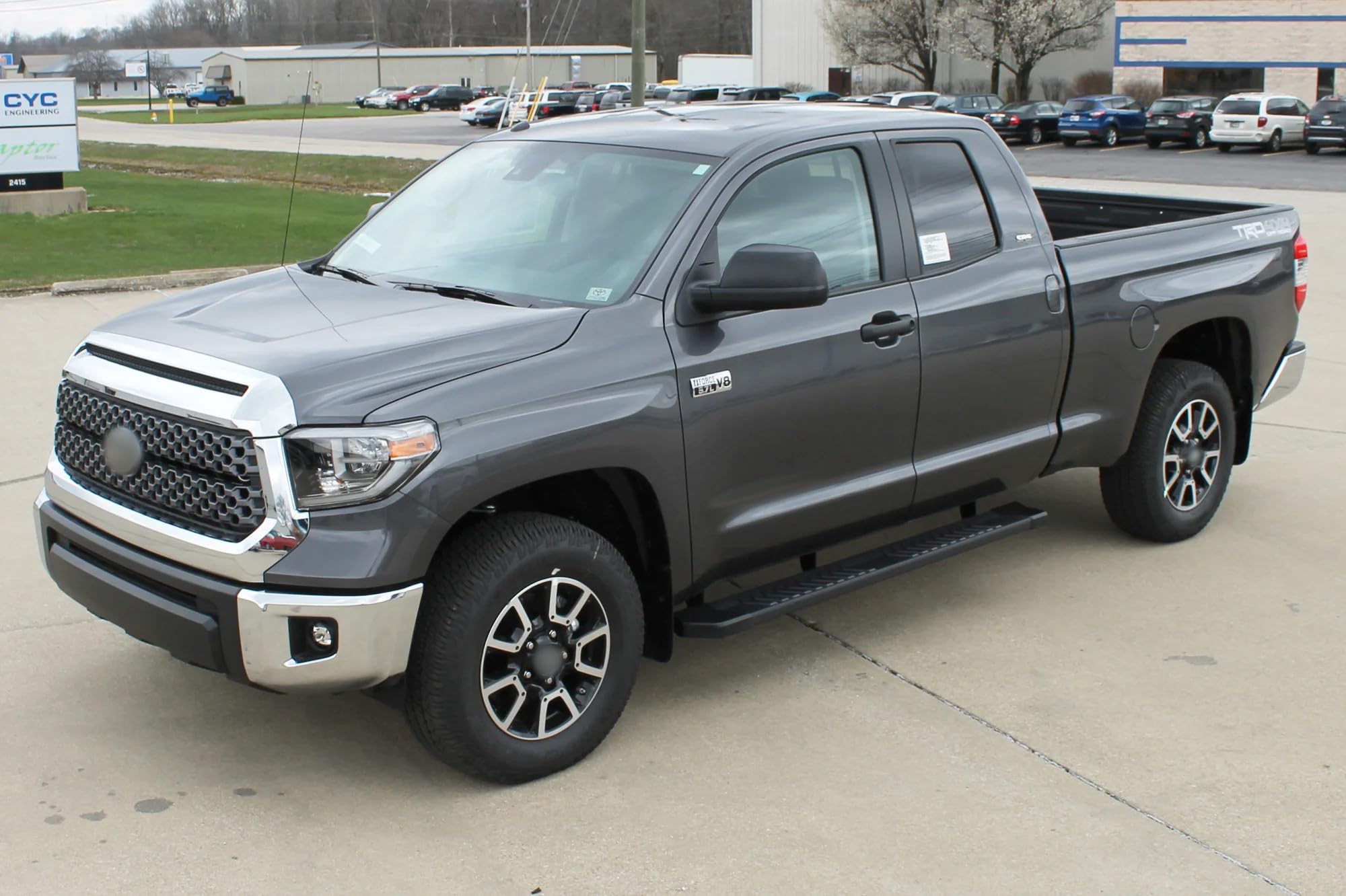 Running Boards Raptor Series Steps 6in OEM Style Black Aluminum Compatible with 07-21 Tundra Double Cab