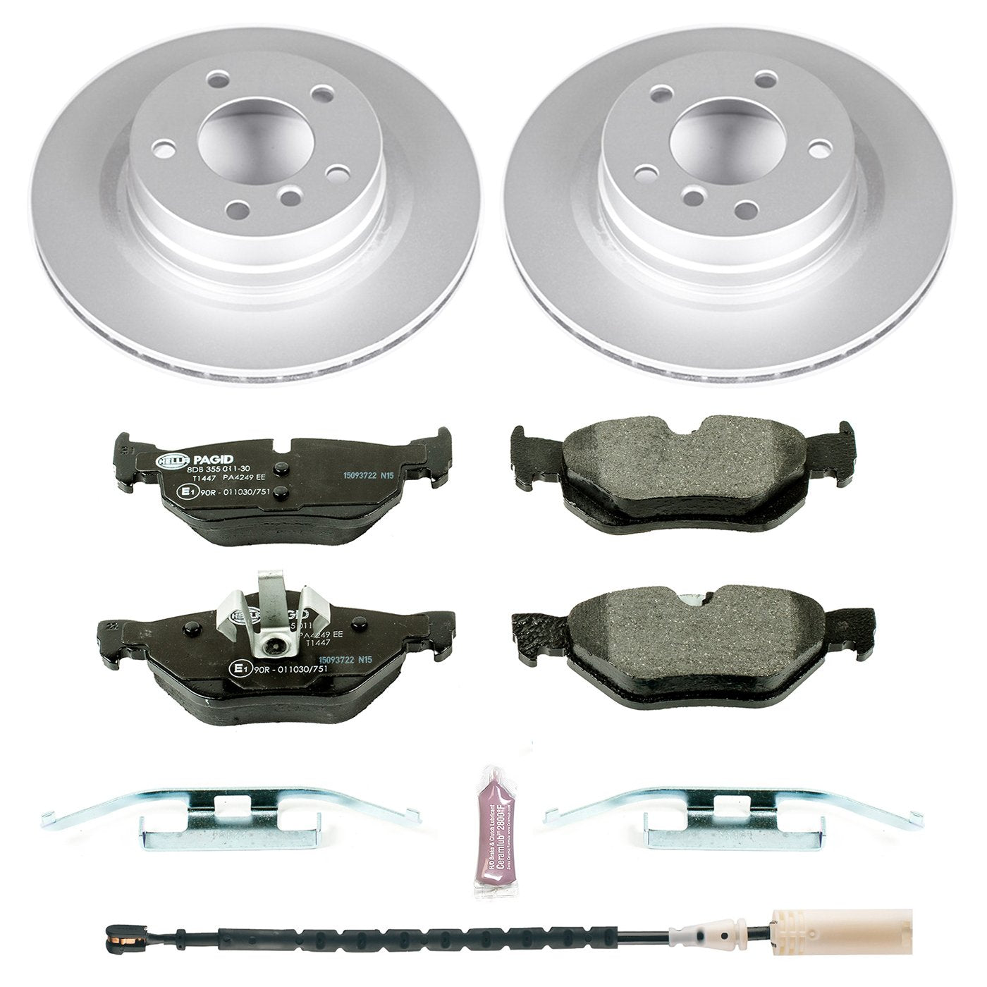 Rear Power Stop ESK5981 Brake Kit Euro-Stop and 1 Rear Sensor Wire For BMW 328i 2011-2013 [Model Specific]