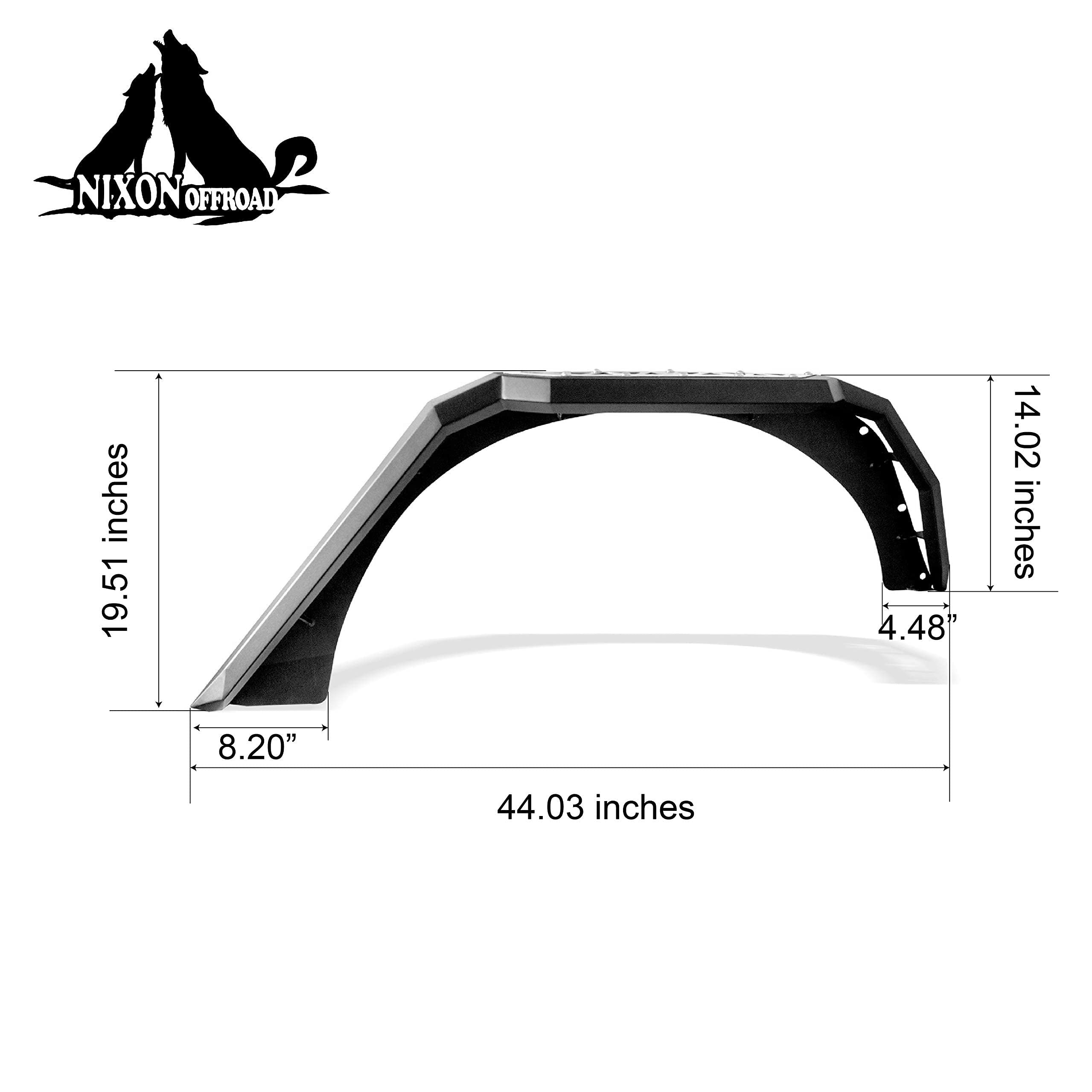 NIXON OFFROAD Rear Fender Flares Fit Replacement for 2008 2009 2010 2011 2012 2013 2014 2015 2016 2017 Jeep Wrangler JK 4 Door/2 Door for Wild Off-Road
