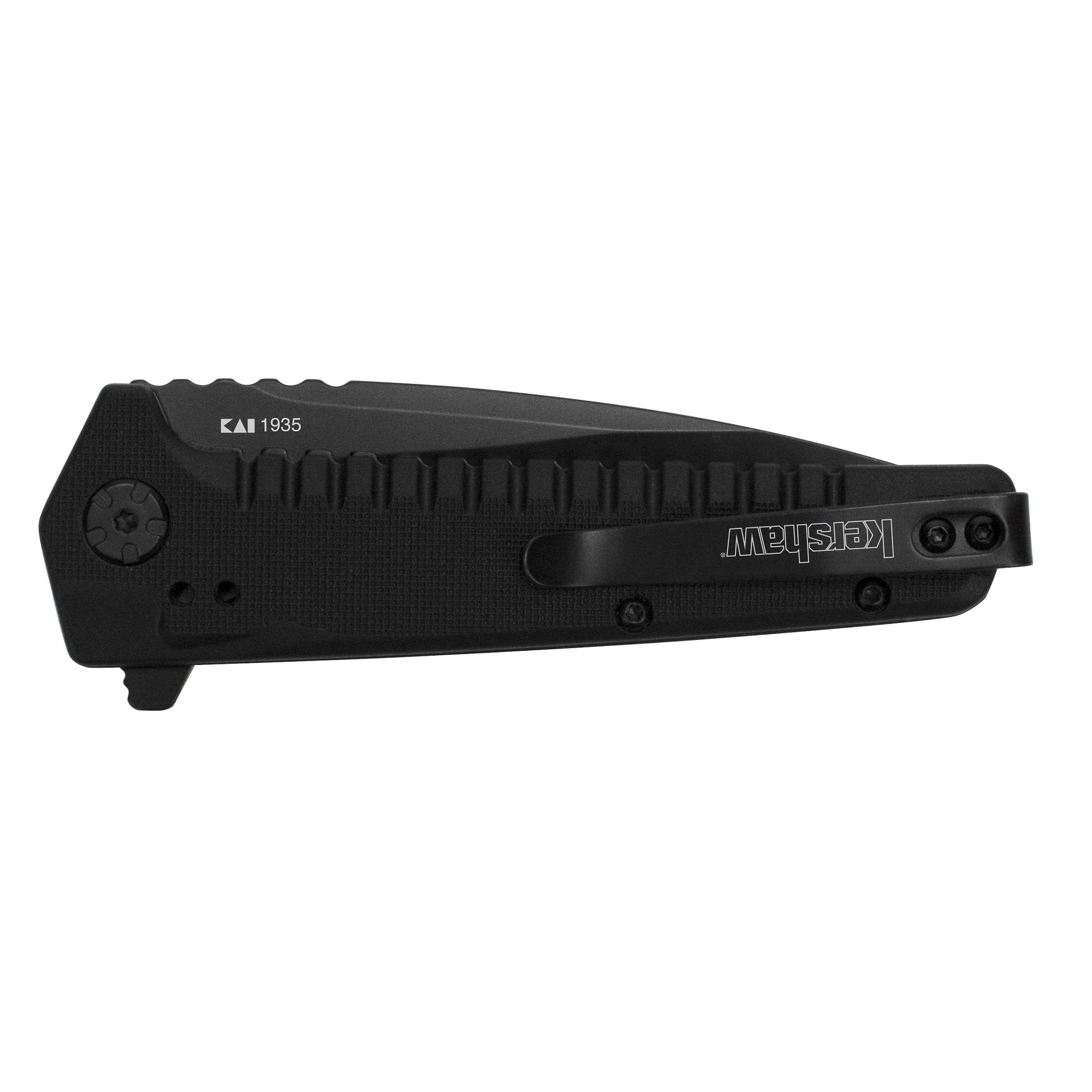 Fatback Kershaw Pocketknife, 3.5" 8Cr13MoV Steel Drop Point Plain Edge Blade, Tactical EDC, One-Handed Assisted Flipper Opening