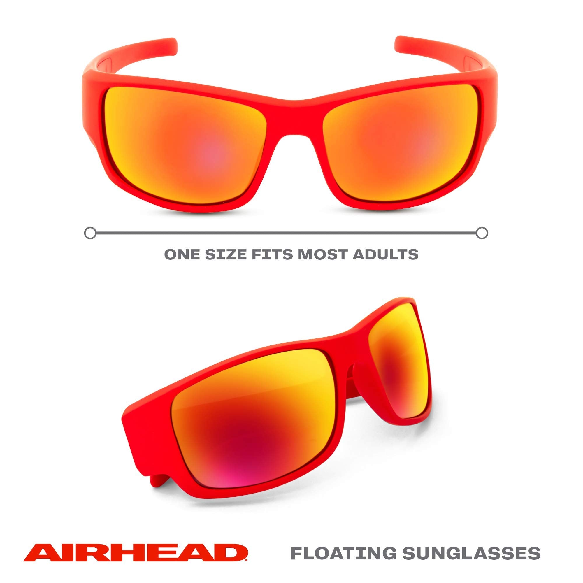 Adult AIRHEAD Sport Round Sunglasses, Red