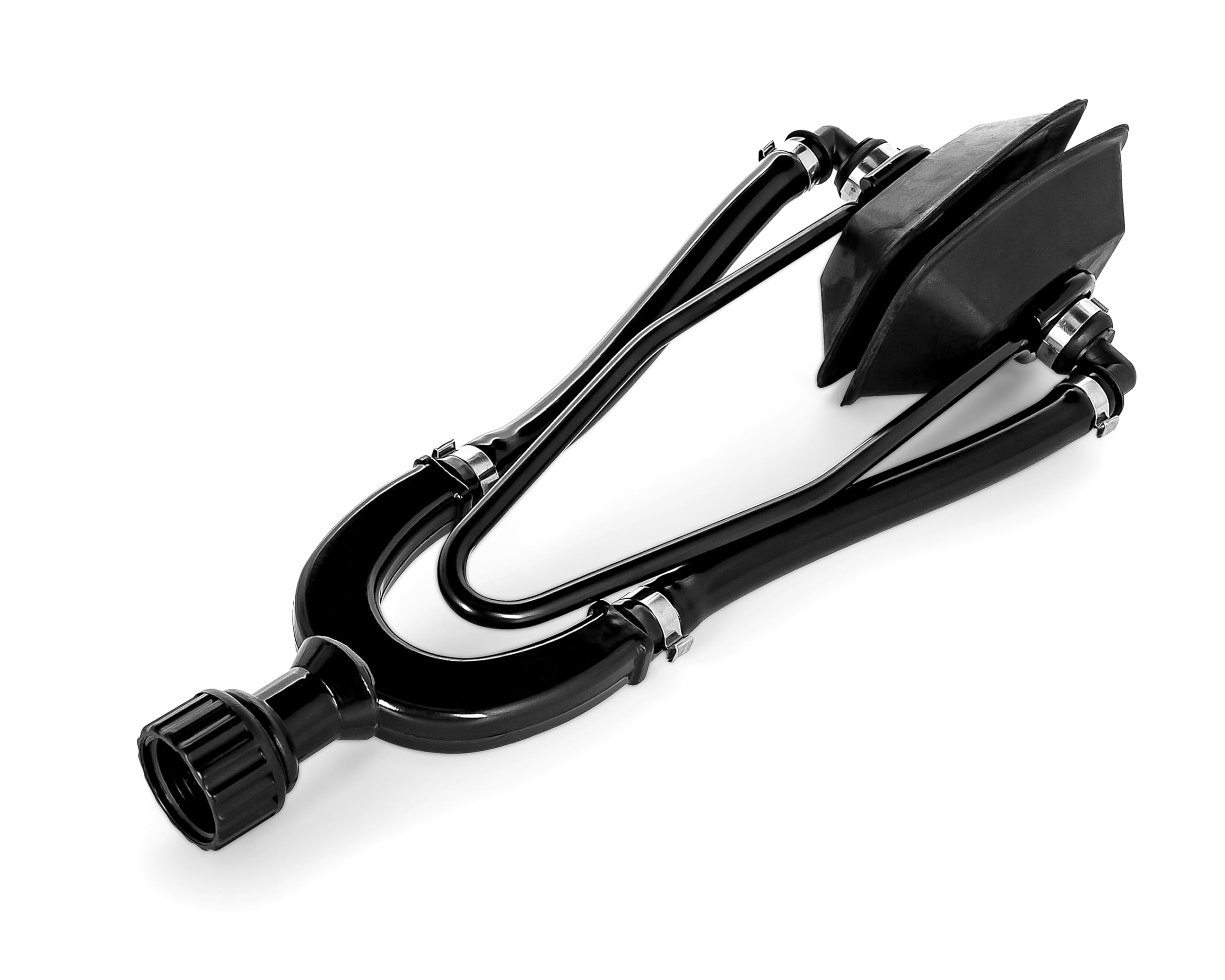 Camco Dual Water Feed Boat Motor Flusher - Boat Muffs Flush Contaminates Out of Your Engine - Dual Input Design - Connects to Standard Water Hoses - Accessories for Winterization (50141)