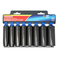 8 Piece Crescent 1/2" Drive 6 Point Deep Impact Metric Socket Set - CIMS3N