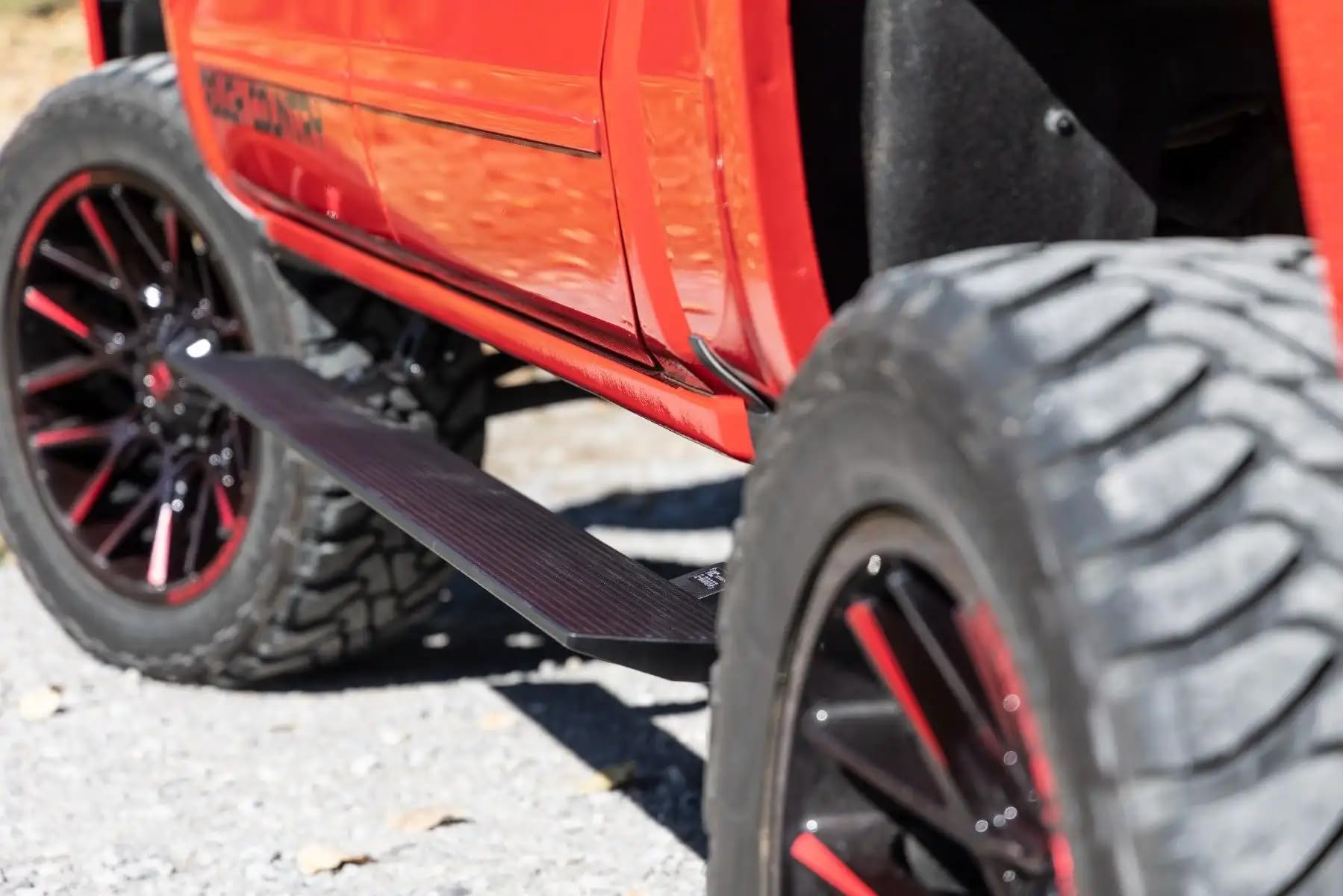 Rough Country Power Running Boards with LED Step Lights for Silverado/GMC Sierra 1500/2500HD/3500HD, Crew Cab (2009-2014) - Dual Motor Electric Powerstep Board & Retractable Truck Steps