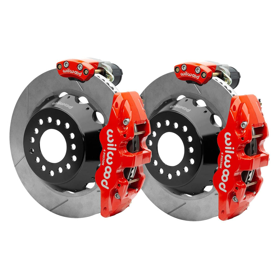 Wilwood Superlite Narrow 4R Rear P-Brk Kit AERO4 14in Rotor Big Ford 2.5in Off - Red