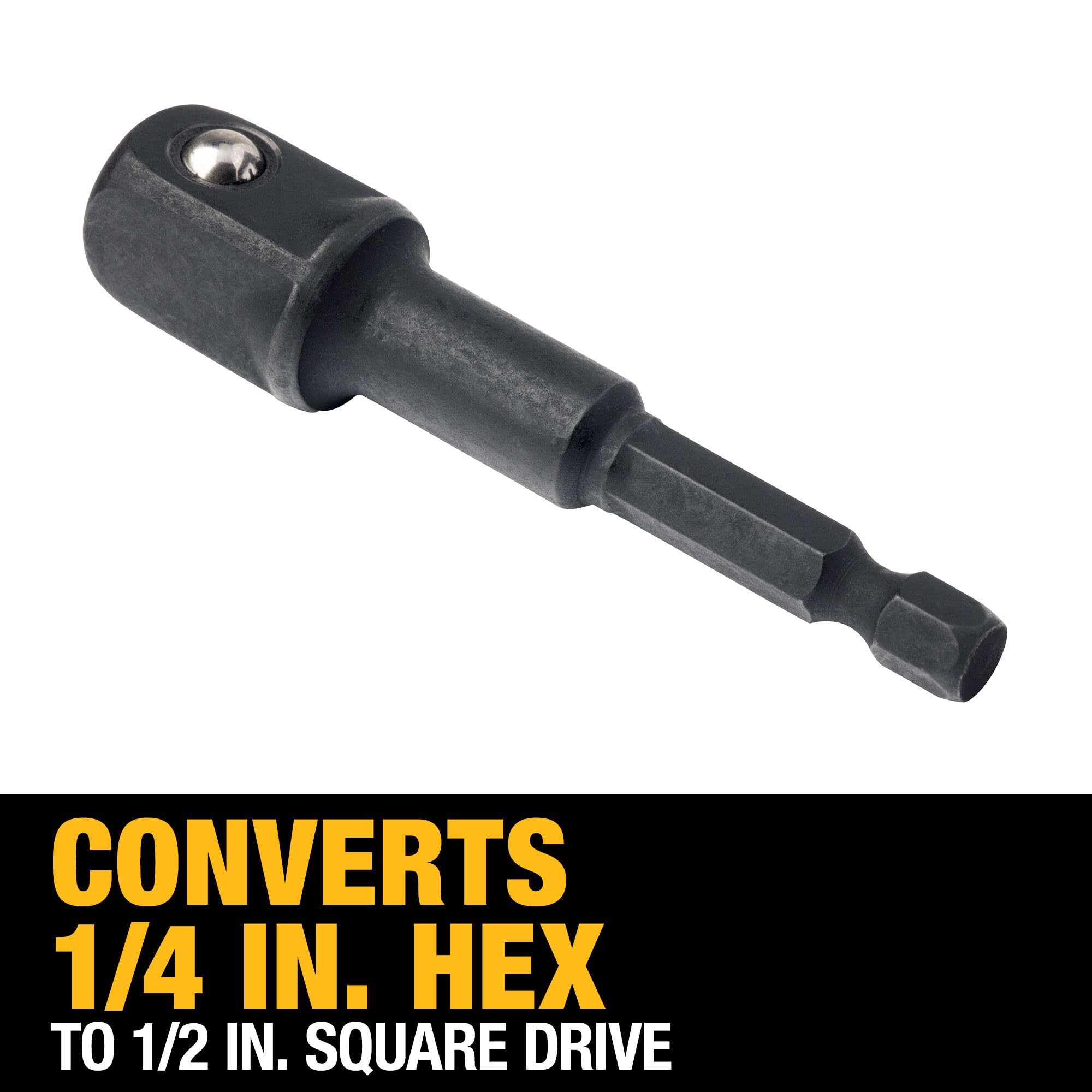 DEWALT Socket Adapter, Impact Hex Shank, 1/4-Inch To 1/2-Inch (DW2547IR)