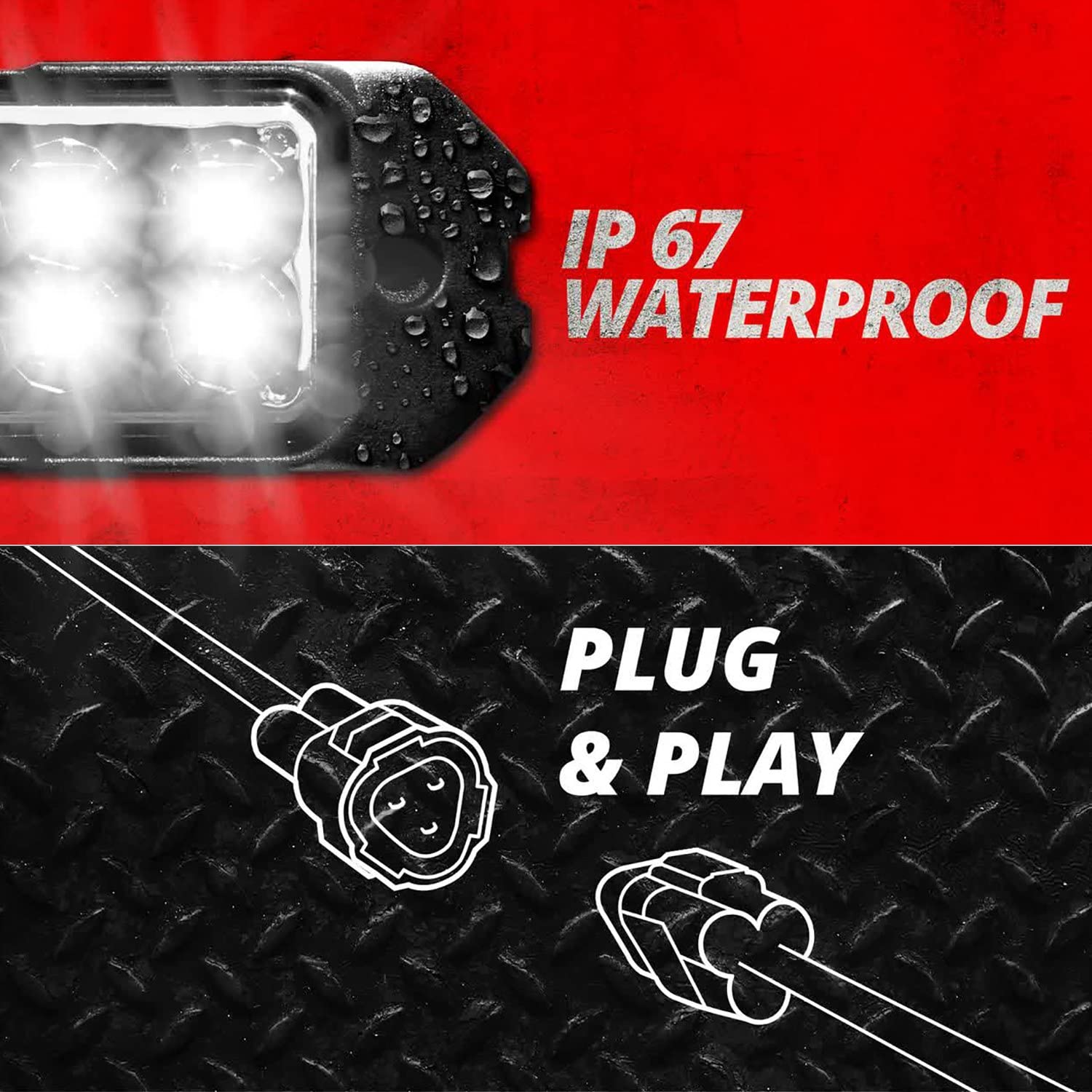 XKGLOW UTV Pro Signal + Horn Kit - 2 White 6 Red 6 Amber Pods