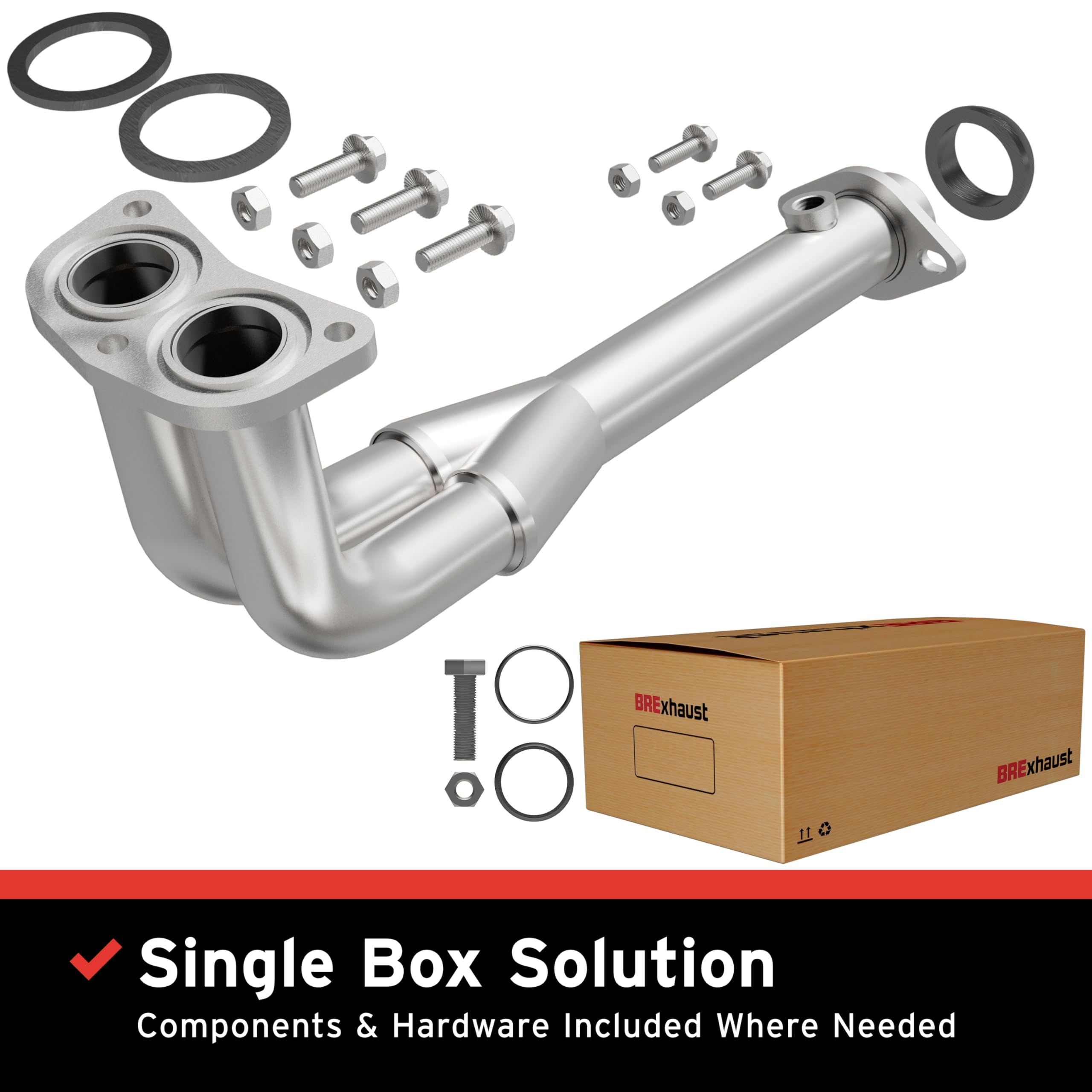 Replacement BRExhaust Front Pipe Kit 107-0137: Direct-Fit, Compatible with 94-01 Integra 1.8L
