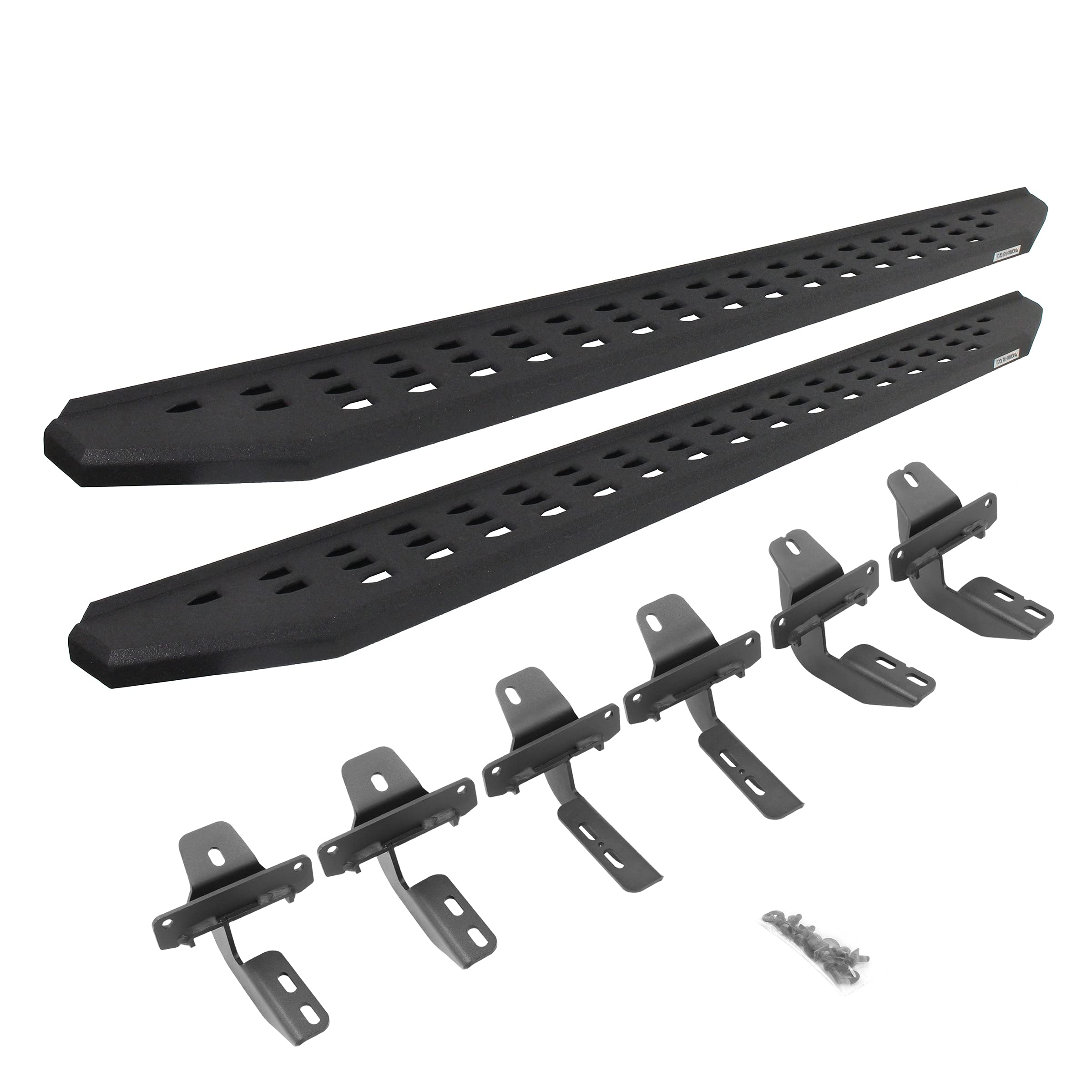 RB20 Running Boards & Brackets Go Rhino | Galvanized Steel, Protective Bedliner Coating | 69412973T | Fits 2021-2025 Ford Bronco 2-Door (Excludes Bronco Sport)