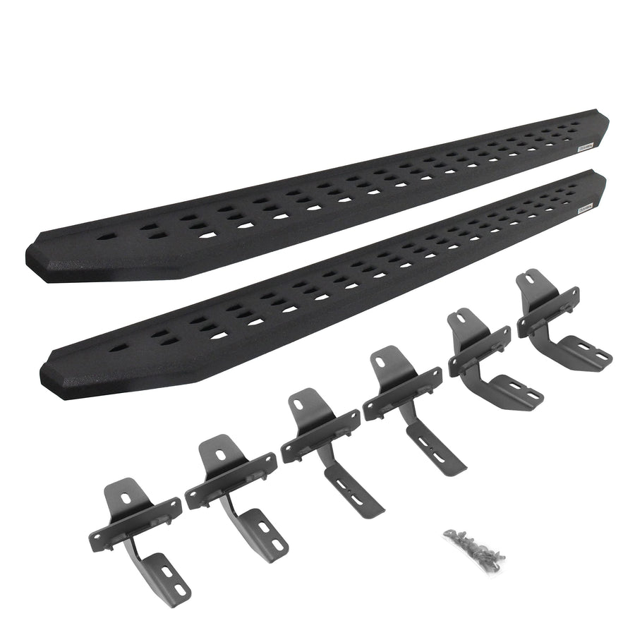 RB20 Running Boards & Brackets Go Rhino | Galvanized Steel, Protective Bedliner Coating | 69412973T | Fits 2021-2025 Ford Bronco 2-Door (Excludes Bronco Sport)