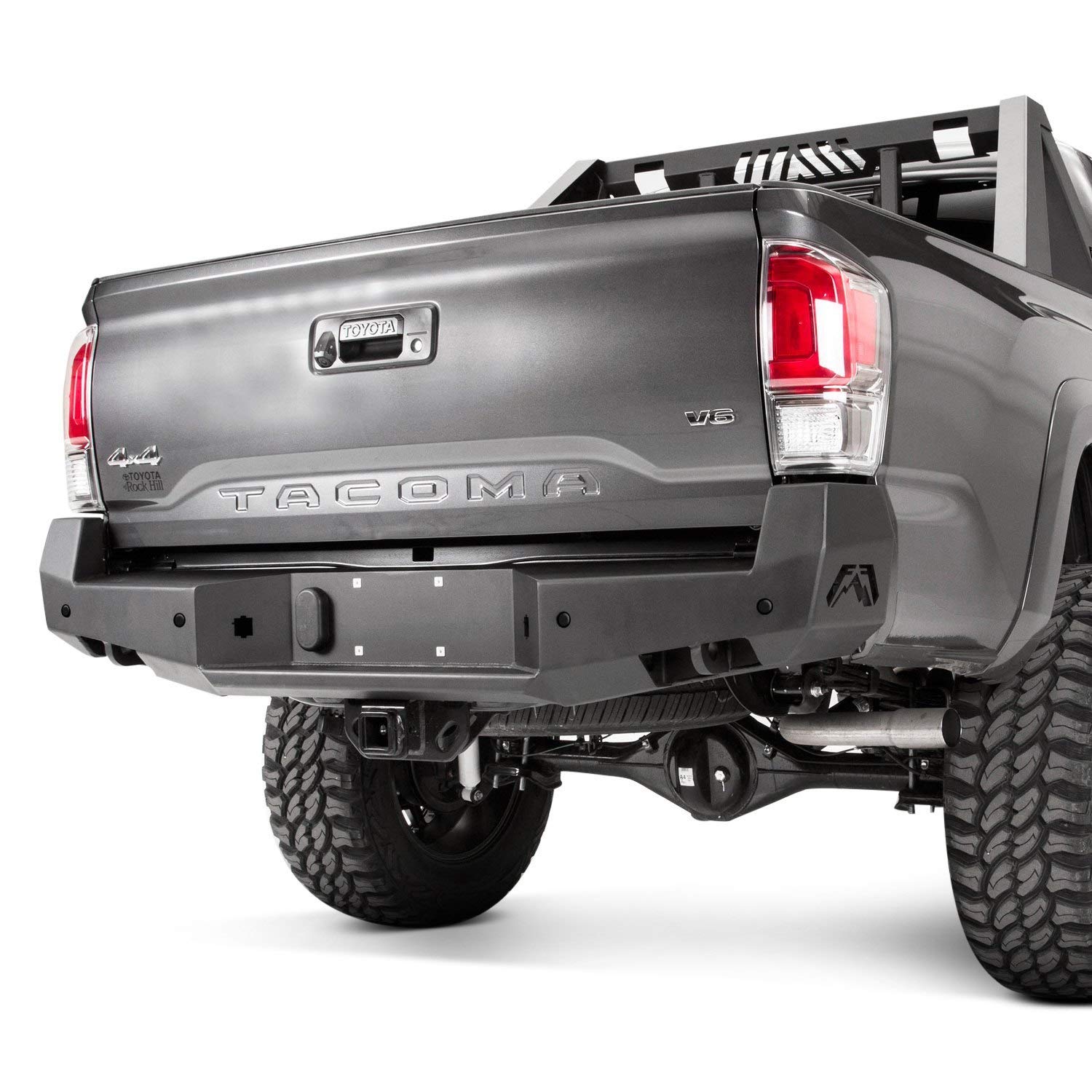 Premium Rear Bumper Fab Fours TT16-W3651-B; Uncoated/paintable;
