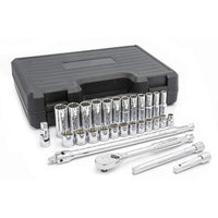 29 Pc. GEARWRENCH 3/8" Drive 12 Pt. Standard & Deep Mechanics Tool Set, Metric - 80692