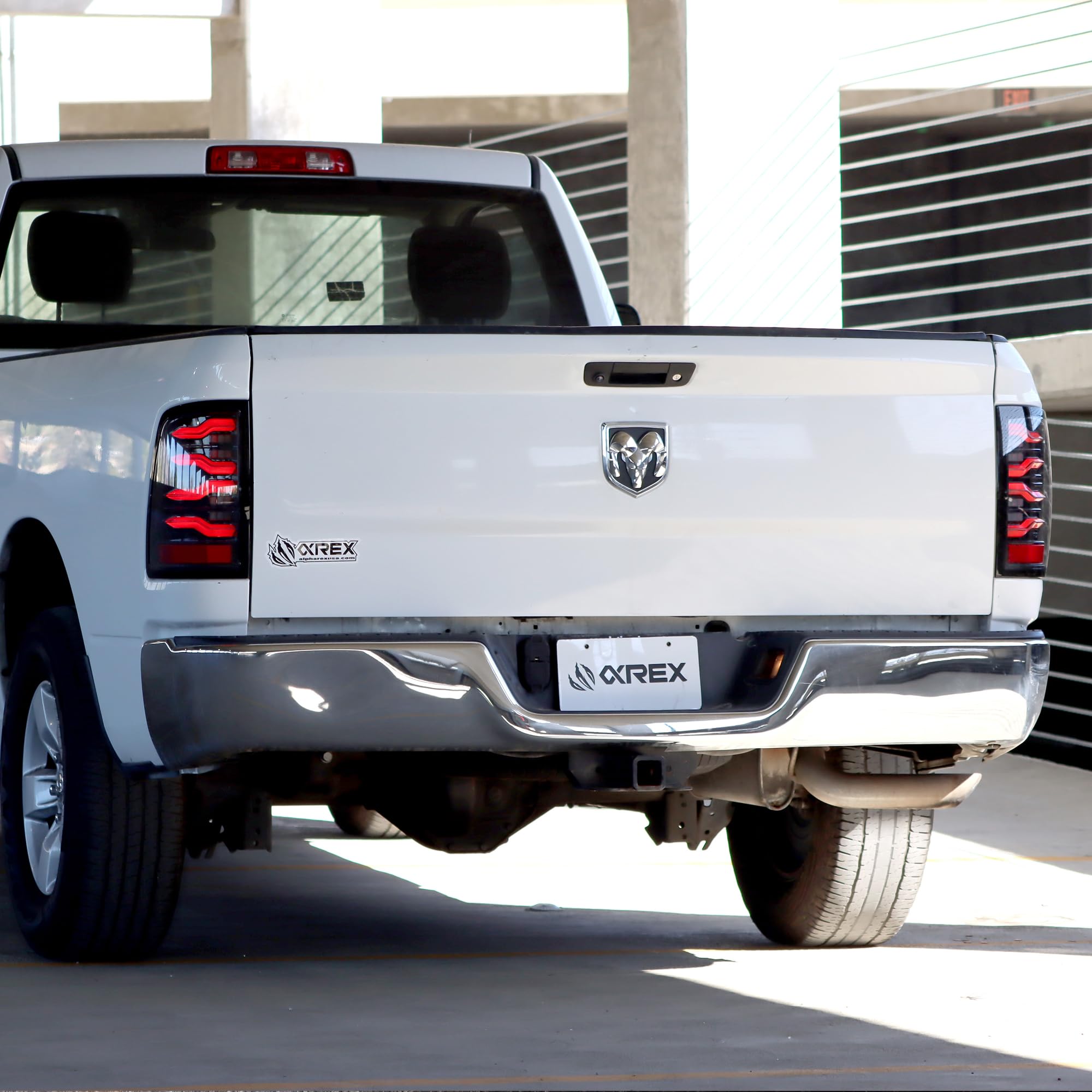 For 09-18 Ram Truck Alpharex LUXX-Series LED Tail Lights Black Red