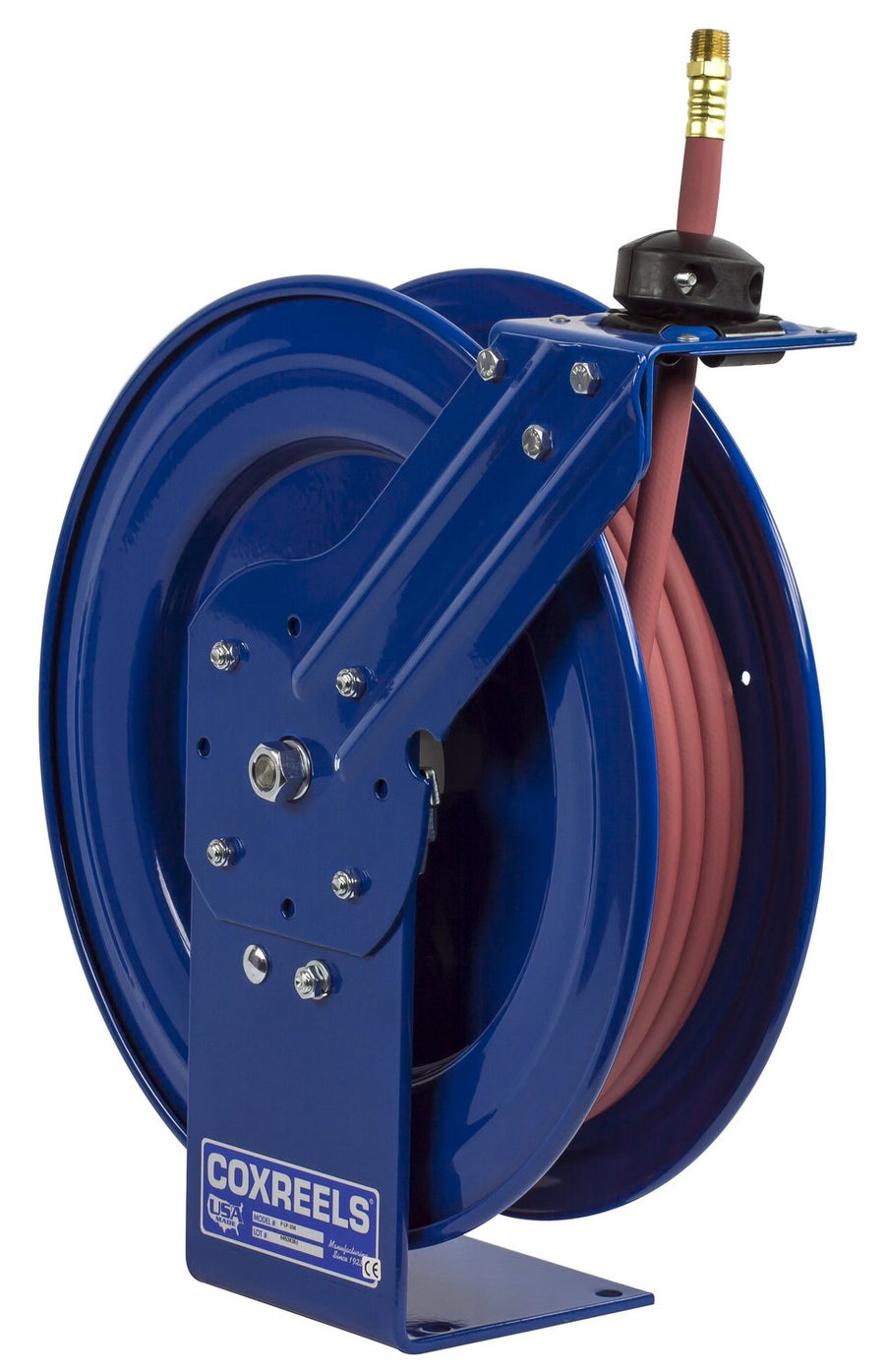 Coxreels Low Pressure ⅜” ID P-LP-330 Retractable Air/Water Hose Reel | Powder Coated Steel | Retractable Garage Hose | Commercial Hose Reel | Fits 30’ Hose | 6.75" 18.63" 17.13"