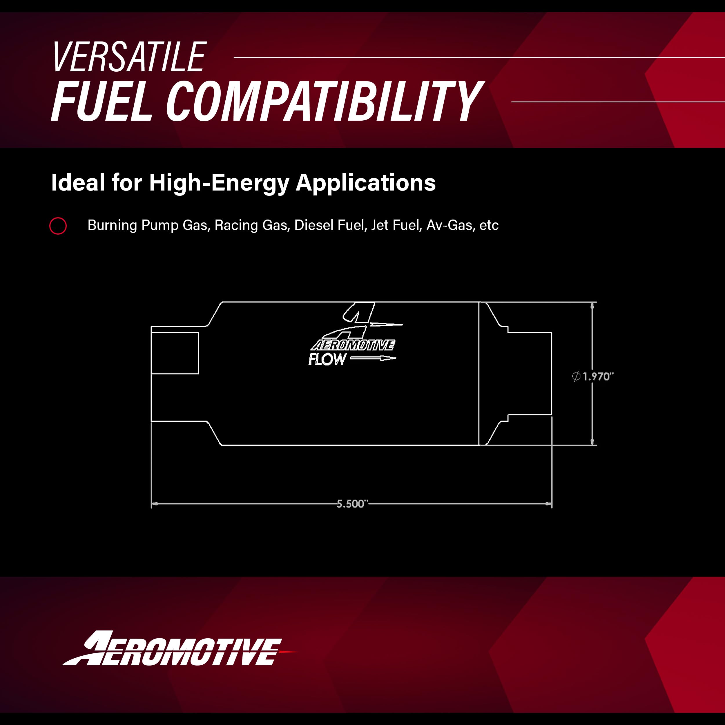 Replacement Aeromotive 12604 Fuel Filter Element, 100-Micron Rating, Stainless Steel Mesh, Fits all 2" OD ORB-10 Filter Housings