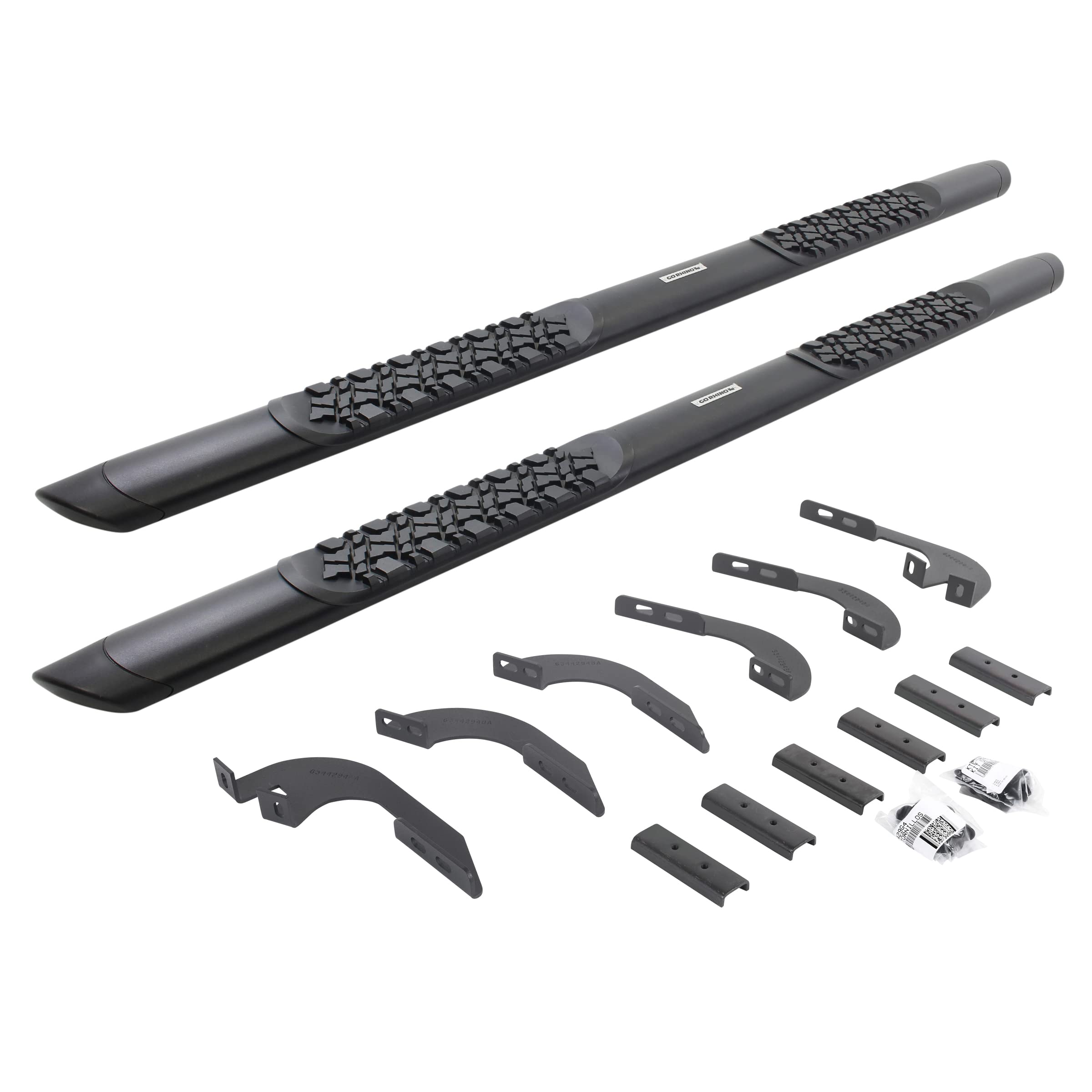 V-Series V3 Sidesteps & Brackets Go Rhino | Cab Length, Aluminum, Textured Black | V3443280T | Fits 2024 Toyota Tacoma Double Cab