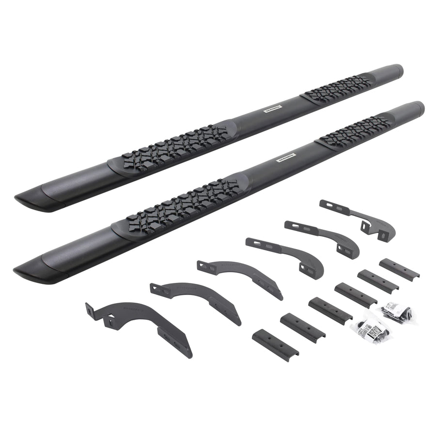 V-Series V3 Sidesteps & Brackets Go Rhino | Cab Length, Aluminum, Textured Black | V3443280T | Fits 2024 Toyota Tacoma Double Cab