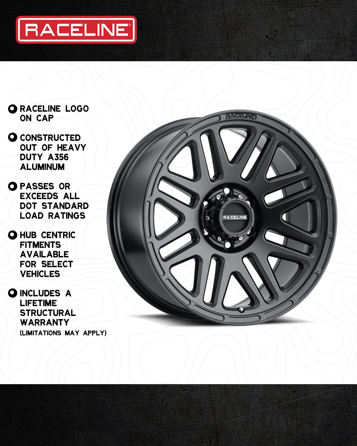Raceline 944B OUTLANDER Satin Black Wheel (20 x 9. inches /6 x 139 mm, -12 mm Offset)