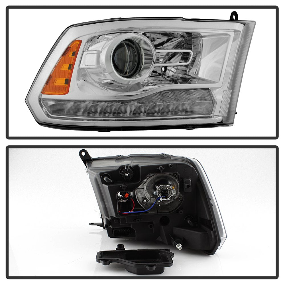 Halogen Models Xtune for Dodge Ram 2013-2017 (Only Fit Models with factory projector LED style) OEM Style Headlights - Chrome