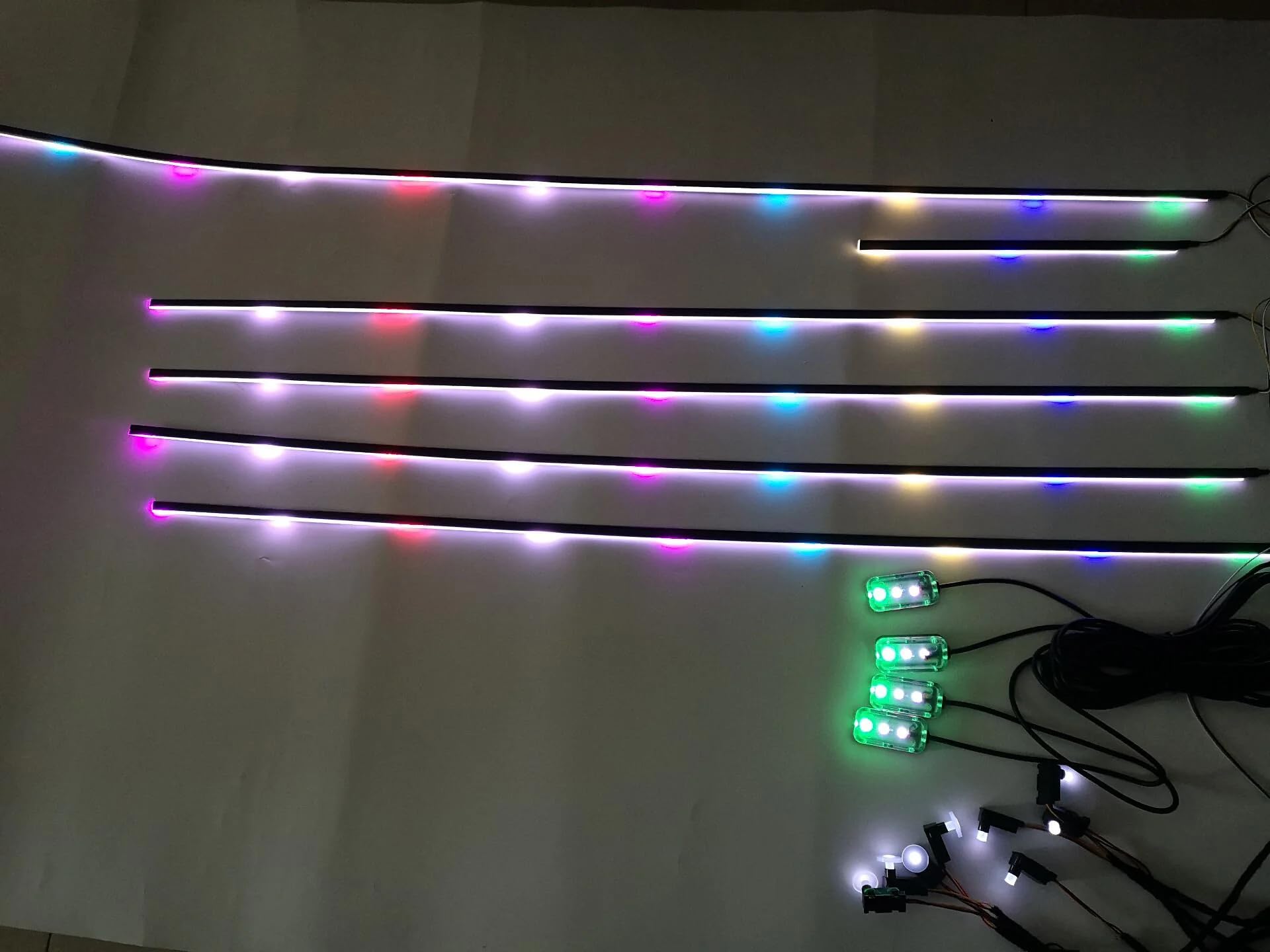 18-Piece RGBW Multicolor LED Interior Ambient Ultra-Flow Series Complete Vehicle Kit 4-Door