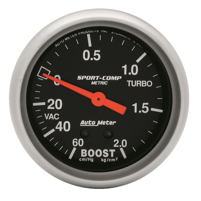 Auto Meter Sport-Comp 3401-J Mechanical Metric Boost/Vacuum Gauge