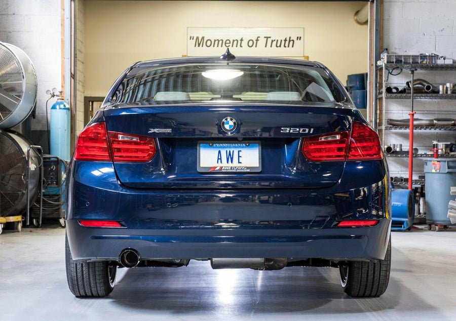 BMW F30 320i AWE Tuning Touring Exhaust w/Performance Mid Pipe - Diamond Black Tip (90mm)