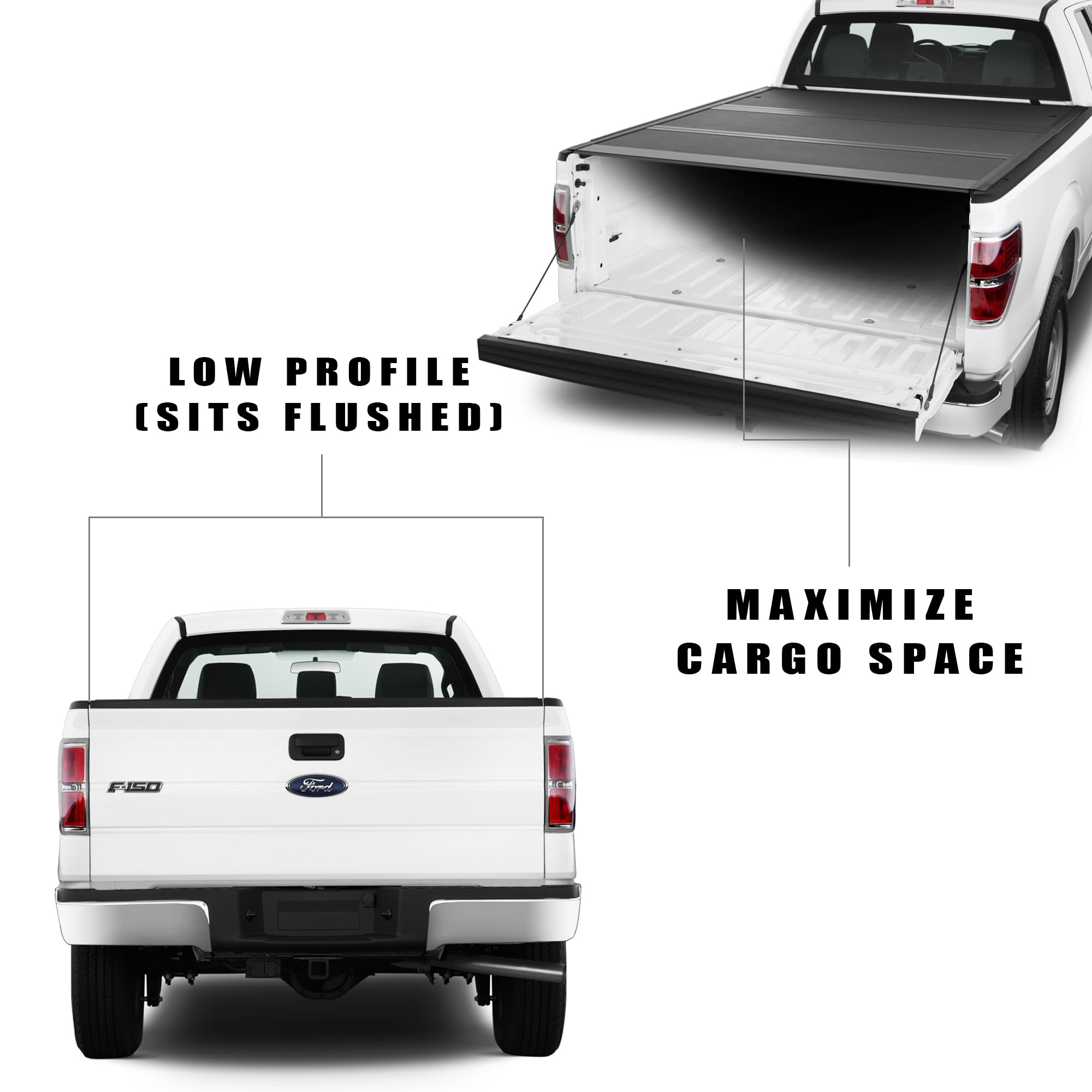 CoveRex TFX Low Profile Hard Tri-Fold for 2004-2014 Ford F150 F-150 Bed Tonneau Cover 5.5Ft (66") / 2006-2008 Lincoln Mark LT Bed Tonneau Cover 5.5Ft (66") Short Bed | 7162341
