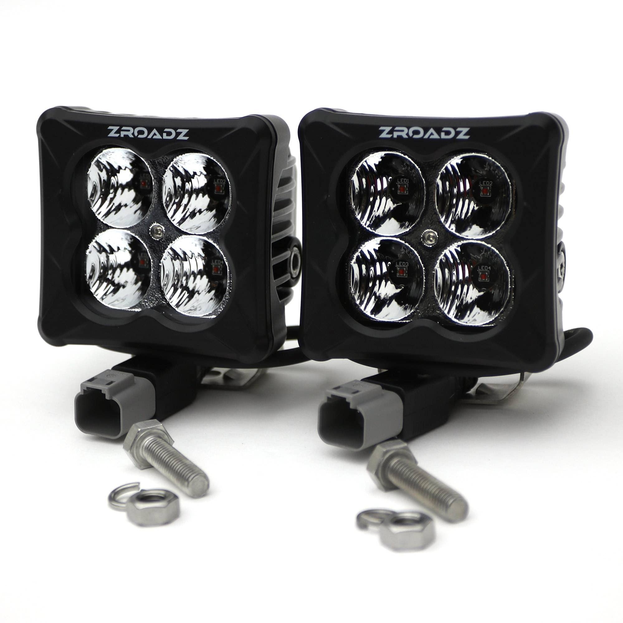 ZROADZ 3" Light Pod Set, G2 Series, Amber, Flood Z30BC12W-D3A-2 2 Pc