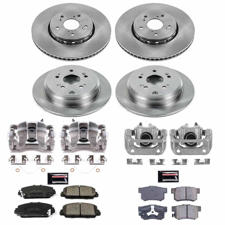 Power Stop KCOE6939 Brake Caliper Kit Replacement Front and Rear - Brake Rotor, Brake Pads & Calipers For Acura RDX 2013-2018 [Model Specific]