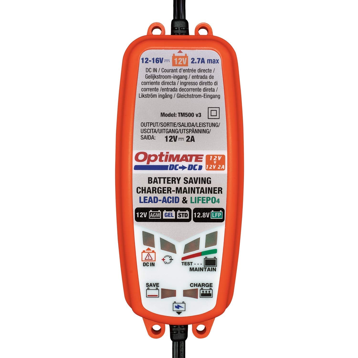 TecMate Optimate TM-500 DC-DC, 6-Step 12V/12.8V 2A Sealed DC to DC Battery Saving Charger & maintainer