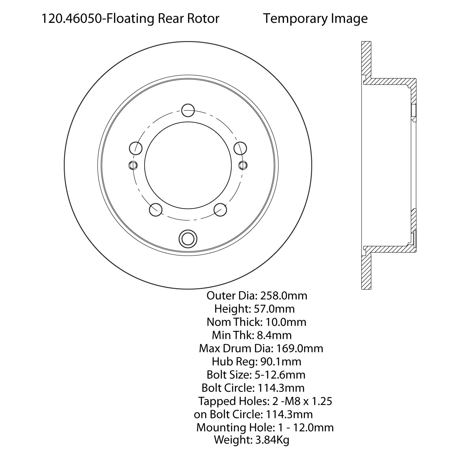 120.46050 Centric Rear Disc Brake Rotor