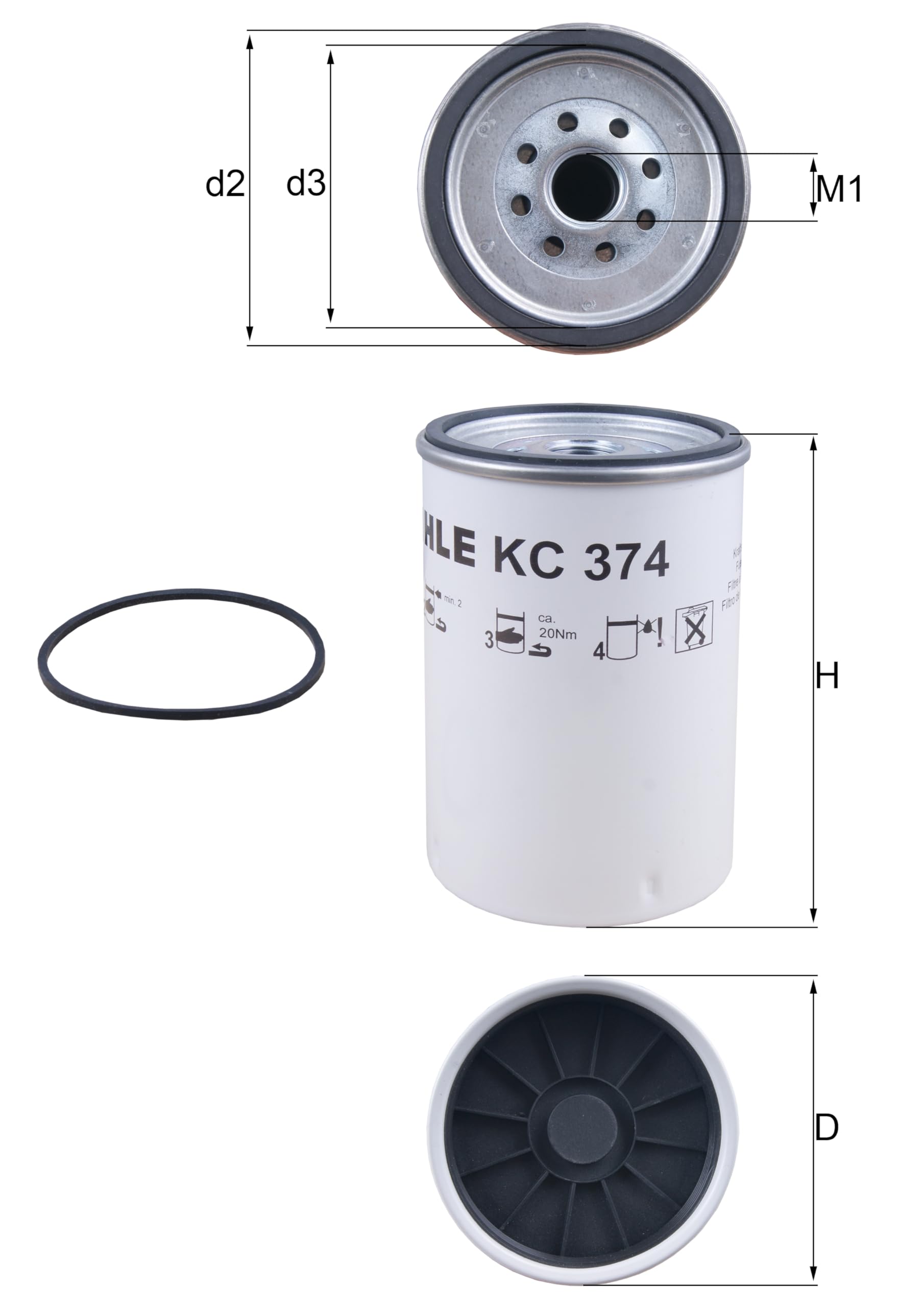 KC374D Mahle Fuel Filter
