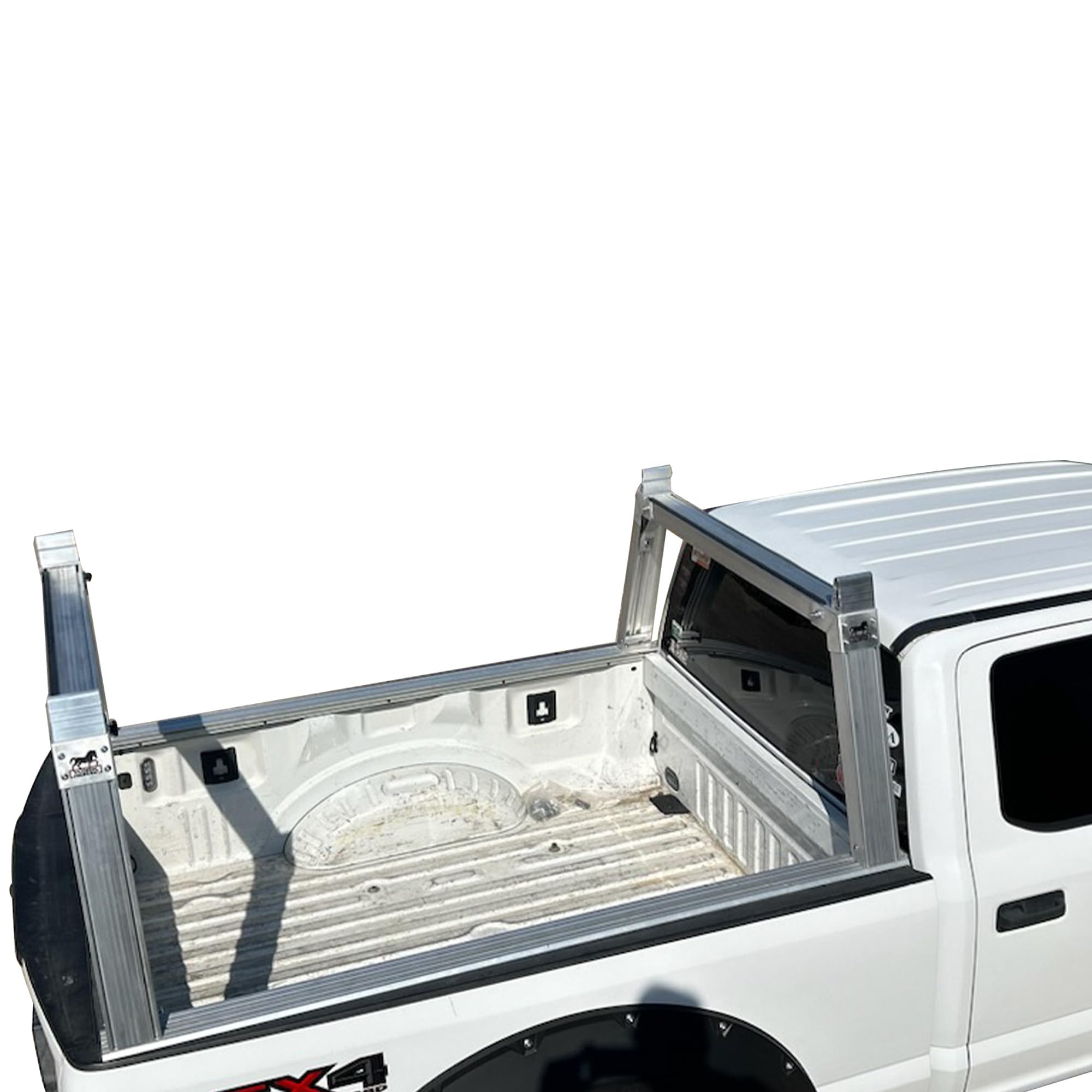 Heavy Duty Black Horse Ladder Rack Base System 5.5' Bed Silver Aluminum Compatible with All 3/4-ton Trucks with 5.5ft to 5.7ft Bed Length Not Compatible with tonneau covers-CSBURHD55