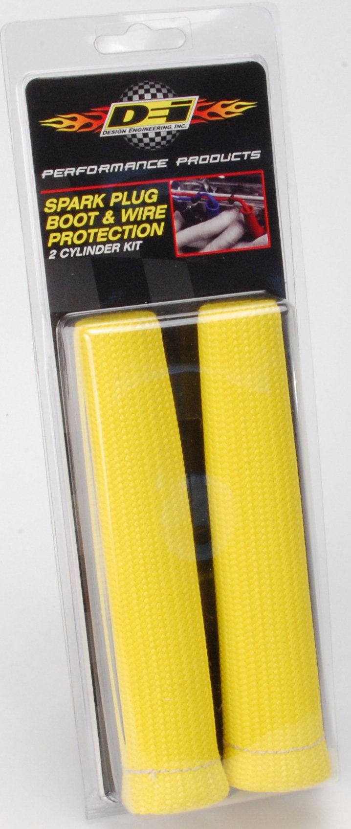 Protect-A-Boots Design Engineering Yellow 6" Spark Plug Boot Protector Sleeves Pack of 2 – Heat Resistant Covers for Spark Plug Boots and Engine Wire Protection