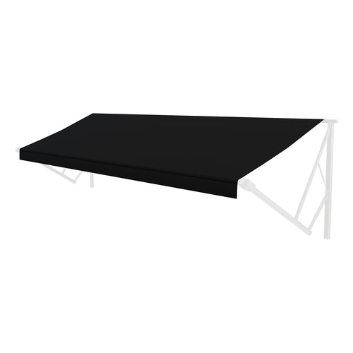 Solera Heavy-Duty Universal Fit Vinyl RV Patio Awning Replacement Fabric Solid Black 15' Awning (14'4" Fabric)
