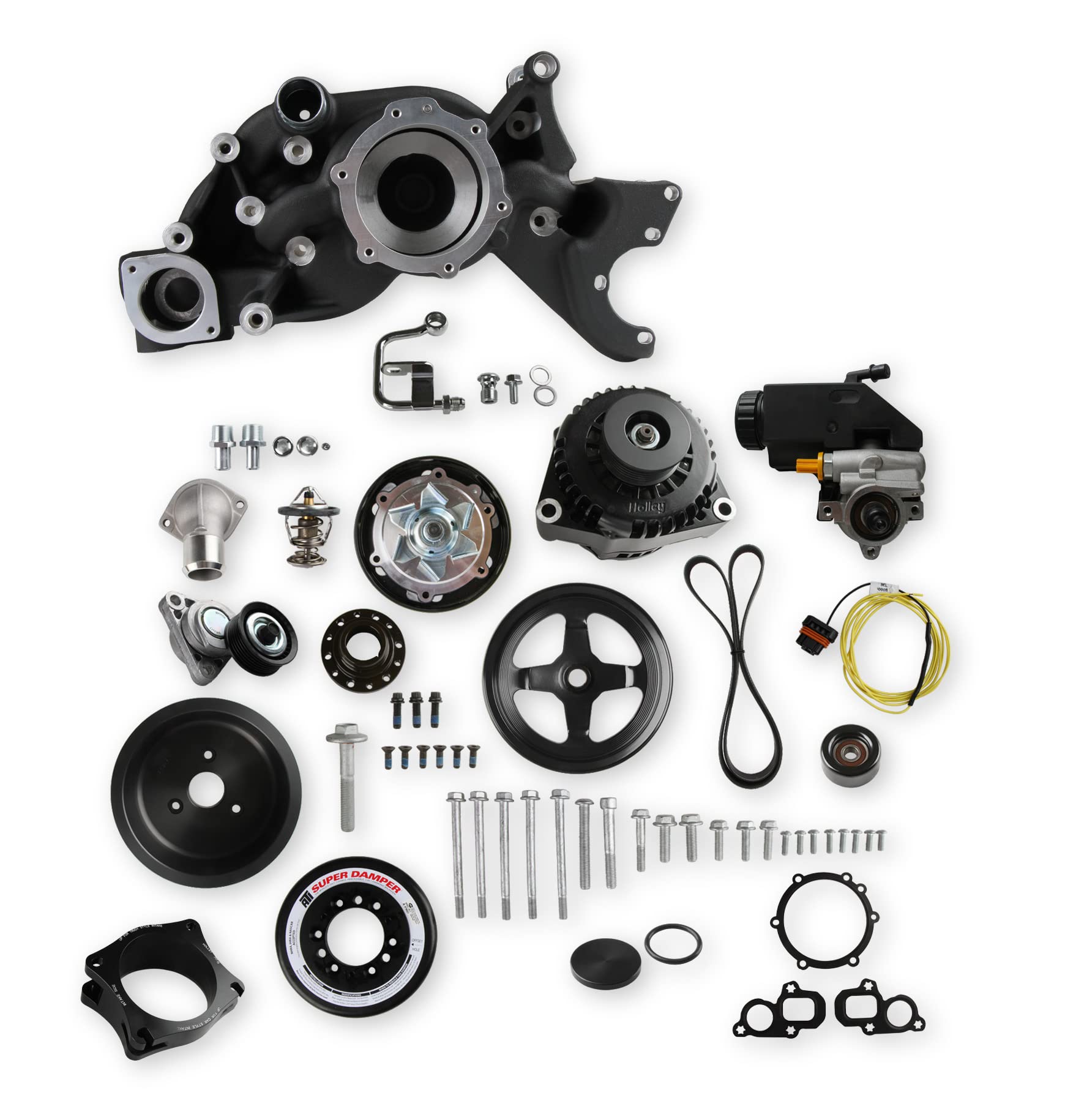 20-201BK Holley Premium Mid-Mount Race Accessory System-Black Finish