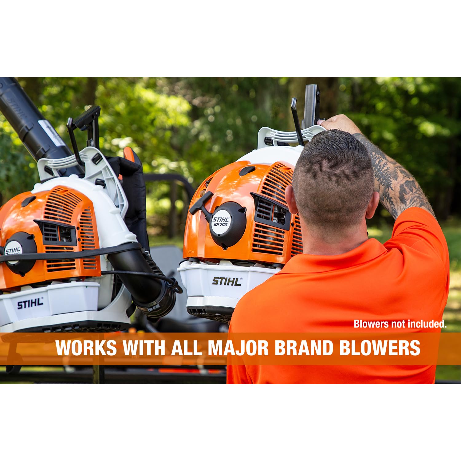 LT20 Buyers Products Backpack Blowers Rack for Open and Enclosed Landscape Trailers, Made in the USA, Holds Landscaping Blowers, Landscape Trailer Accessories